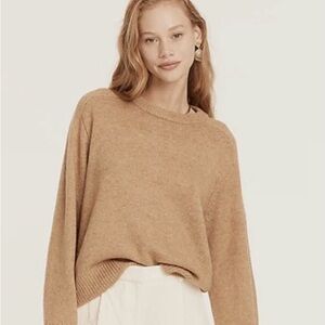J. Crew Factory Preppy Wool Blend Crewneck Sweater Heather Acorn Woman Medium